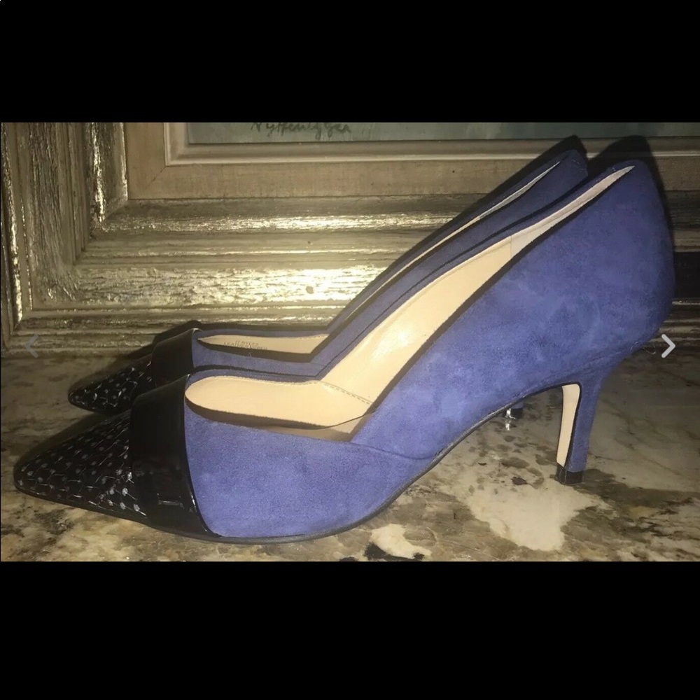 Ivanka Trump colbalt Blue Snake Cap Toe Heels 6 M